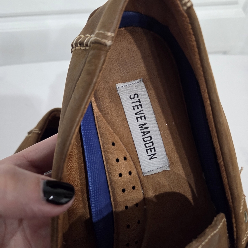 STEVE MADDEN GANDER LEATHER BOAT SHOES SIZE 11 - Picture 7 of 8